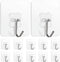 12Pcs Adhesive Hooks Heavy Duty, Self Sticky Wall Hooks for Hanging Key, Towel, Coat, No Damage Wall Hangers for Bathroom, Kitchen