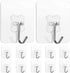12Pcs Adhesive Hooks Heavy Duty, Self Sticky Wall Hooks for Hanging Key, Towel, Coat, No Damage Wall Hangers for Bathroom, Kitchen