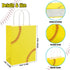 18 Pieces Softball Gift Bags Kraft Paper Bags Candy Bags Softball Party Treat Bags with Handles for Sport Softball Theme Birthday Baby Shower Favor Party Decorations