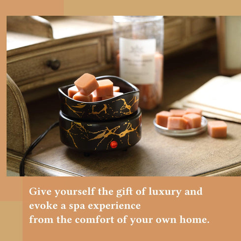 Cocopin 2-in 1 Luxurious Wax Melter, Electric Candle Warmer, 100% Safe, No Flame, Wick or Soot, Bold Gold D©cor (Bold Gold)