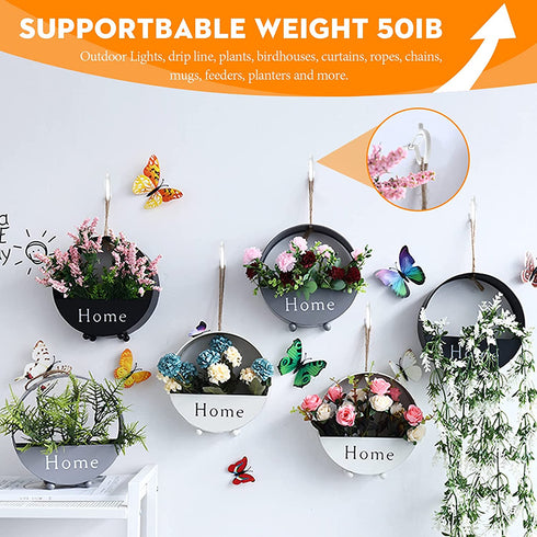 32PCS Q Hanger Hooks,Ceiling Screw Hook Outdoor Lights Lights Hanger Hook Cabinet Ceiling Hanger Wall Mount Hook for New Year House Garage Party Easter LED Fairy Lights