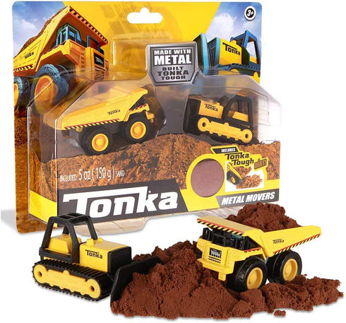 Tonka - Metal Movers Combo Pack - Mighty Dump Truck & Bulldozer , Brown