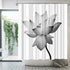 ArtBones Lotus Shower Curtain White Waterlily Elegant Flower Bathroom Shower Curtain Cloth Fabric with Hooks 72x72inch Black White (White Lotus)