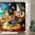 Cat Shower Curtain, Cool Galaxy Hilarious Cats Shower Curtain for Kids Bathroom, Fun Rainbow Pizza Bath Curtain Funny Alien Kitten cat Shower Curtain Set with Hooks Include, (72X72)