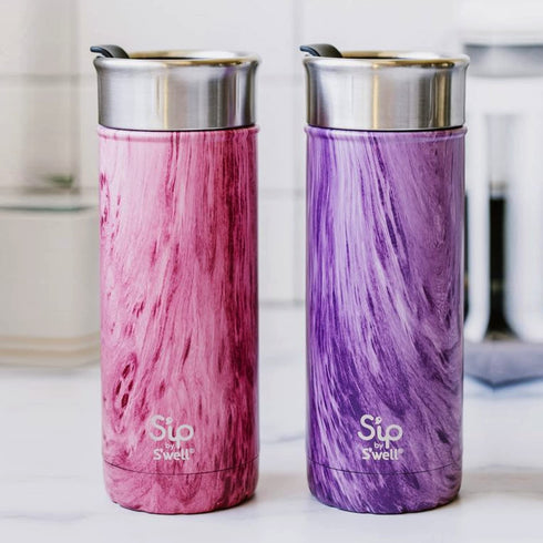 S'ip by S'well Stainless Steel Travel Mug - 16oz - Rose Arbor - Double-Walled Vacuum-Insulated Keeps Drinks Cold for 16 Hours and Hot for 4 - with No Condensation - BPA-Free Water Bottle