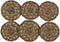 VHC Brands Tea Cabin Jute Coaster Set of 6 Log Cabin Country Rustic Lodge Kitchen Tabletop Design, Moss Green and Deep Red