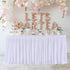 6ft White Tutu Table Skirt for Rectangle Tables,Polyester Pleated Ruffle Table Bed Skirt Cloth for Birthday Party, Wedding,Baby Shower, Banquet,Gender Reveal,Dessert Tables