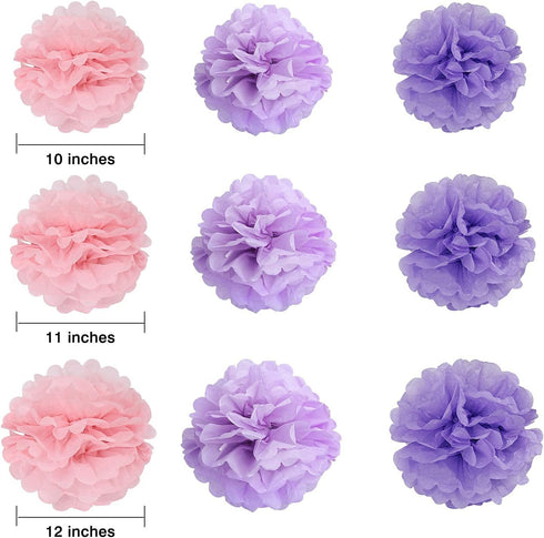 Birthday Party Decorations, Birthday Party Supplies for Girls Decors Kit Pom Pom Lanterns Paper Garland Happy Birthday Banner