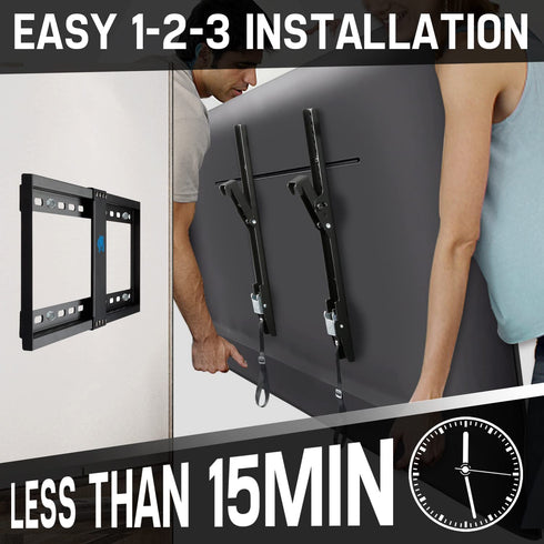 Mounting Dream Tilting TV Wall Mount for Most 37-70 Inches Flat Screen TVs, TV Mount - Wall Mount TV Bracket up to VESA 600x400mm and 132 lbs - Easy to Install on 16", 18", 24" Studs
