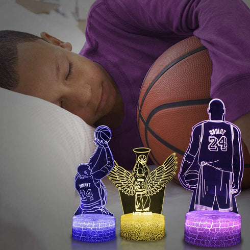 3D Illusion LED Night Light,Basketball Light 12 Colors Gradual Changing Touch Switch USB Table Lamp,Remote & Smart Touch Basketball Gifts fo Men,Women,Boys,Girls (Celebrity)