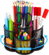 Pen Holder for Desk, 360-Degree Rotating Desk Organizer with 7 Compartments, Pencil Holder for Desk, Office Supplies Desk Organizer, Mesh Desk Caddy for Office School Art