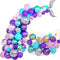145 Pieces Mermaid Party Balloon Garland Kit, Mermaid Tail Balloon Garland Plush Fish Net Under The Sea Banner for Girls Mermaid Ocean Birthday Baby Shower Party Supplies Decorations