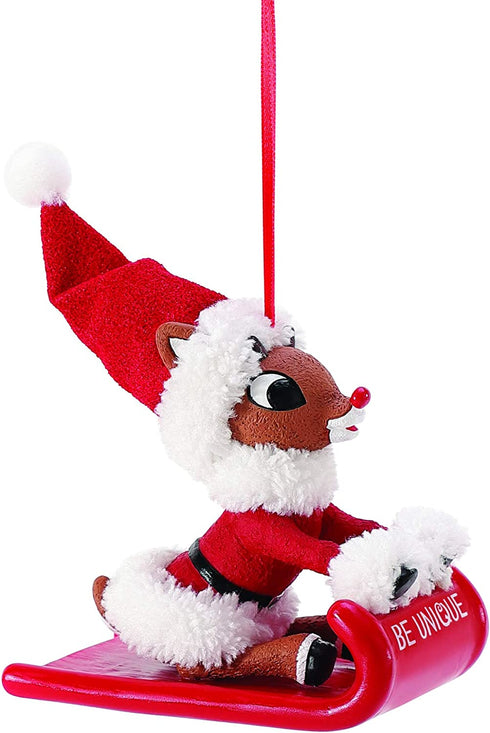 Department 56 Possible Dreams Rudolph The Red-Nosed Reindeer Sleigh Be Unique Hanging Ornament, 4.5 Inch, Multicolor