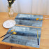 Blue and Grey Placemats Set of 4 Modern Abstract Art Placemats Heat Resistant Non-Slip Artwork Dining Placemats Washable Table Mats for Home Kitchen (Blue and Grey, 18"X12")