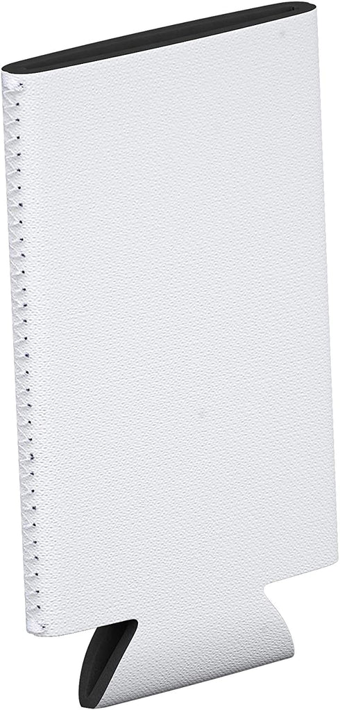TahoeBay Slim Can Coolers (12-Pack) Blank Neoprene Beer Sleeves (White)