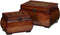 Nearly Natural 527 Decorative Lacquered Wood Chests, Set of 2,Brown,Small: 5.5w x 8.5d x 5.25h, Large: 8.25w x 11.25d x 6.5h