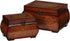 Nearly Natural 527 Decorative Lacquered Wood Chests, Set of 2,Brown,Small: 5.5w x 8.5d x 5.25h, Large: 8.25w x 11.25d x 6.5h