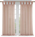 Madison Park Rosette Floral Embellished Cuff Tab Top Solid Single Window Treatments Curtain Panel Drape for Bedroom Living Room and Dorm, 50"x84", Blush