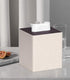 Tissue Box Cover Stylish PU Leather Square Tissue Box Holder with Magnetic Bottom for Bathroom Bedroom or Office (Beige/Brown)