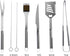 Home-Complete BBQ Grill Tool Set- Stainless Steel Barbecue Grilling Accessories with 7 Utensils and Carrying Case, Includes Spatula, Tongs, Knife