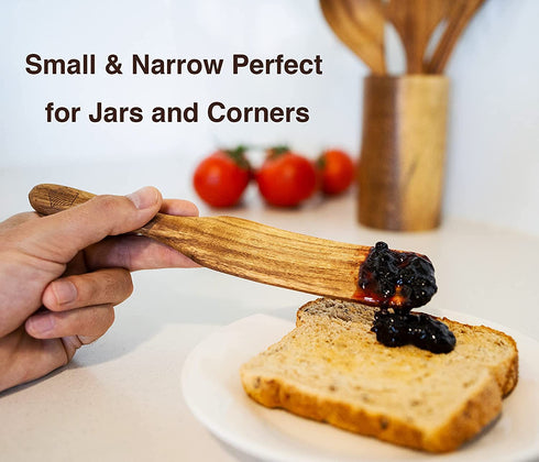 Wooden Spurtle Set, Teak Spurtles Kitchen Tools, Wooden Spatula for Cooking, Wood Utensils Set of 4, Non Stick Cookware for Serving, Stirring, Mixing, Scraping, Scooping, Healthy and Heat Resistant.