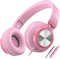 AILIHEN C8 Girls Wired Headphones with Microphone and Volume Control Folding Lightweight Headset for Cellphones Tablets Smartphones Chromebook Laptop Computer PC Mp3/4 (Pink)