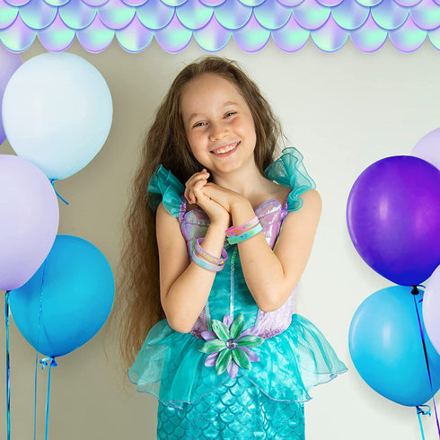 24 Pack Mermaid Silicone Wristband Mermaid Scale Bracelets I'm a Mermaid Wristband Mermaid Party Goody Bag Favors for Boys Girls Mermaid Birthday Party Under The Sea Themed Baby Shower Supplies