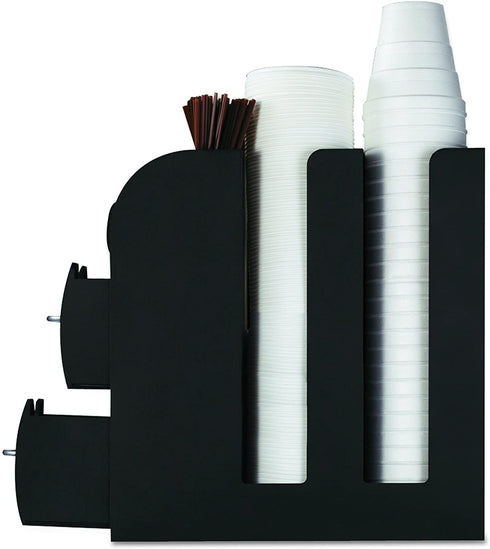 Mind Reader Coffee Upright Condiment Organizer, 6 x 12 x 12, Black
