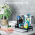 Sink Caddy, iSPECLE Kitchen Sponge Holder Dish Rags Holder with Drain Pan for Sink Organizers and Countertop Saving Space, Black