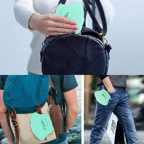 1 Pcs Plastic Masks Case Portable Storage Boxes with Keychain Reusable Case Holder Organizer Face Cover Box with school/Office Blue