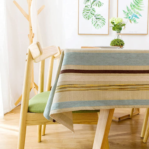 Stripe Rectangle Tablecloth, Water and Stain Resistant Indoor and Outdoor Table Cloth Decorative, Table Cover for Picnics Parties Dining Kitchen Tables?51x70 Inch?