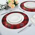 Christmas Plaid Round Placemats Set of 6 Table Placemats Red Black Buffalo Check Truck Place Mats Tablemats 15 inch for Kitchen Dining Table Dinner Kids Holiday Party