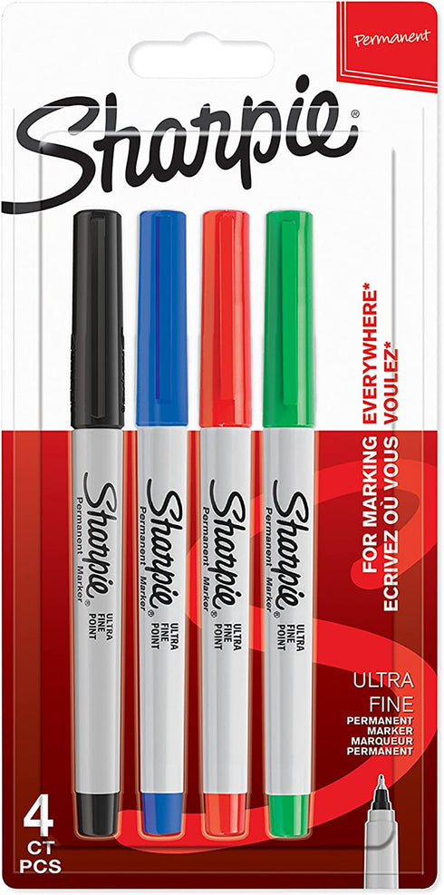 SHARPIE Permanent Markers | Ultra-Fine Point | Assorted Colours | 12 Count