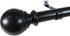 Decopolitan Ball Single Telescoping Drapery Rod Set, Long, Black, 72 to 144-Inch