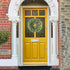 MHMJON Artificial Boxwood Wreath 18" Front Door Winter Wreath Outdoor Fake Greenery Wreath for Farmhouse Wall Window Home Office Wedding Party Decorations