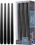 12 Pack Tall Taper Candles - 10 Inch Black Dripless, Unscented Dinner Candle - Paraffin Wax with Cotton Wicks - 8 Hour Burn Time