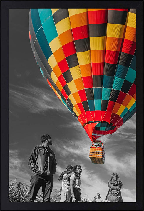 Golden State Art, 12x18 inch Poster Frame Black 1 Pack, Horizontal and Vertical Wall Display, with Plexiglass (12x18, Set of 1)