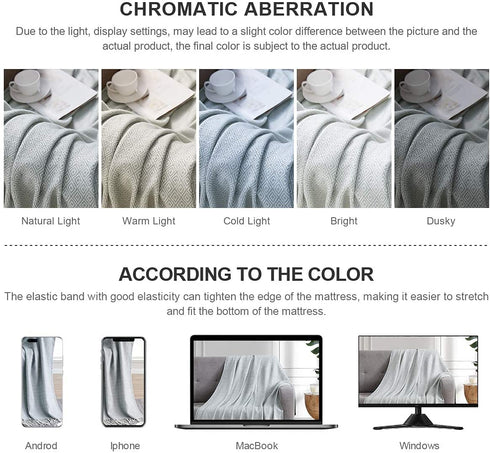 Bourina Decorative Diamond Lattice Faux Cashmere Fringe Throw Blanket Lightweight Soft Cozy for Bed or Sofa Farmhouse Outdoor Throw Blankets, 50" x 60",Light Blue