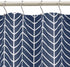 Amazon Basics Microfiber Navy Blue Herringbone Printed Pattern Bathroom Shower Curtain - Navy Blue Herringbone, 72 Inch