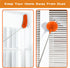 Microfiber Duster, Feather Duster Kit with 100 Inch Telescoping Extension Pole, Reusable Bendable Dusters, Washable Lightweight Dusters for Ceiling Fan