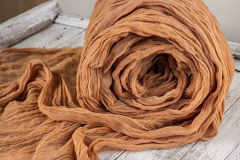 Table Runner 26x176 inches Cheesecloth Tablecloth for Wedding Rustic Boho Romantic Style Natural Gauze Decor (Walnut)