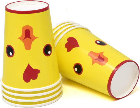 Chicken Farm Animal Barn Party Supplies Set 24 9" Plates 24 7" Plate 24 9 Oz Cup 50 Lunch Napkin for Yellow Chickens Barnyard Cowboy Cowgirl Farmhouse Birthday Baby Shower Disposable Tableware Decor
