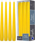 Hyoola Tall Taper Candles - 10 Inch Yellow Unscented Dripless Taper Candles - 8 Hour Burn Time - 12 Pack