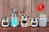 Mason Jar Bathroom Accessories Set(4 Pack) - Foaming Soap Dispenser&Qtip Holder Set&Toothbrush Holder-Rustic Farmhouse Decor Bathroom Organizer Apothecary Jar Country Countertop (Brushed Nickel)
