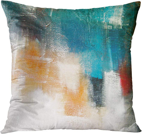Britimes Throw Pillow Covers 18x18 Inches Home Decor Set of 4 Pillow Cases Decorative for Bed Sofa Cushion Couch Outdoor Turquoise Pillowcases (Teal and Orange) €¦