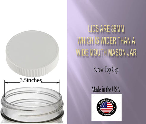 Glass Storage Jars with Lids - Extra Wide Mouth Storage Jar 32 oz - 2 (BPA Free) Plastic Storage Lids - Made in the USA by Jarming Collections