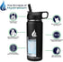 HYDRO CELL Stainless Steel Water Bottle w/ Straw & Wide Mouth Lids (64oz 40oz 32oz 24oz 18oz 14oz) - Keeps Liquids Perfectly Hot or Cold with Double Wall Vacuum Insulated Sweat Proof Sport Design (Black 18oz)