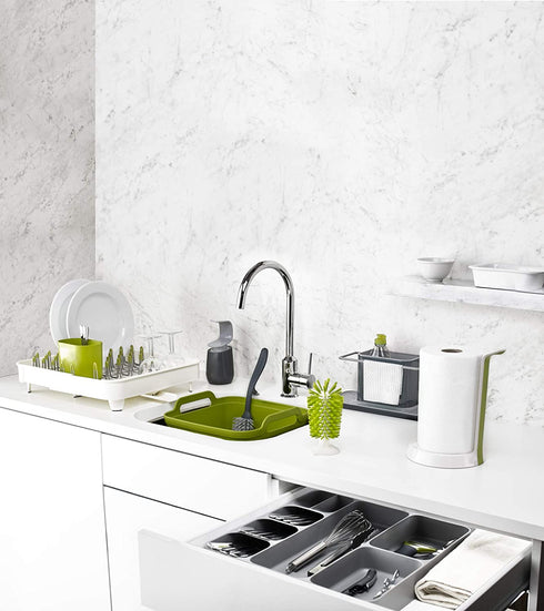 Joseph Joseph 85070 Sink Caddy Kitchen Sink Organizer Sponge Holder Dishwasher-Safe, Large, Gray