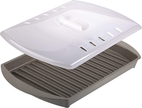 Prep Solutions by Progressive Microwavable Plates, Bacon Grill - Small, 1 Piece