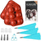 3 Silicone Mold for Hot Chocolate Bombs Making, Cake pops, Jelly Ball- Semi circle Round Shaped Flexible Mold with Piping bag for baking, 6 Holes Silicone sphere for Hot cocoa bomb